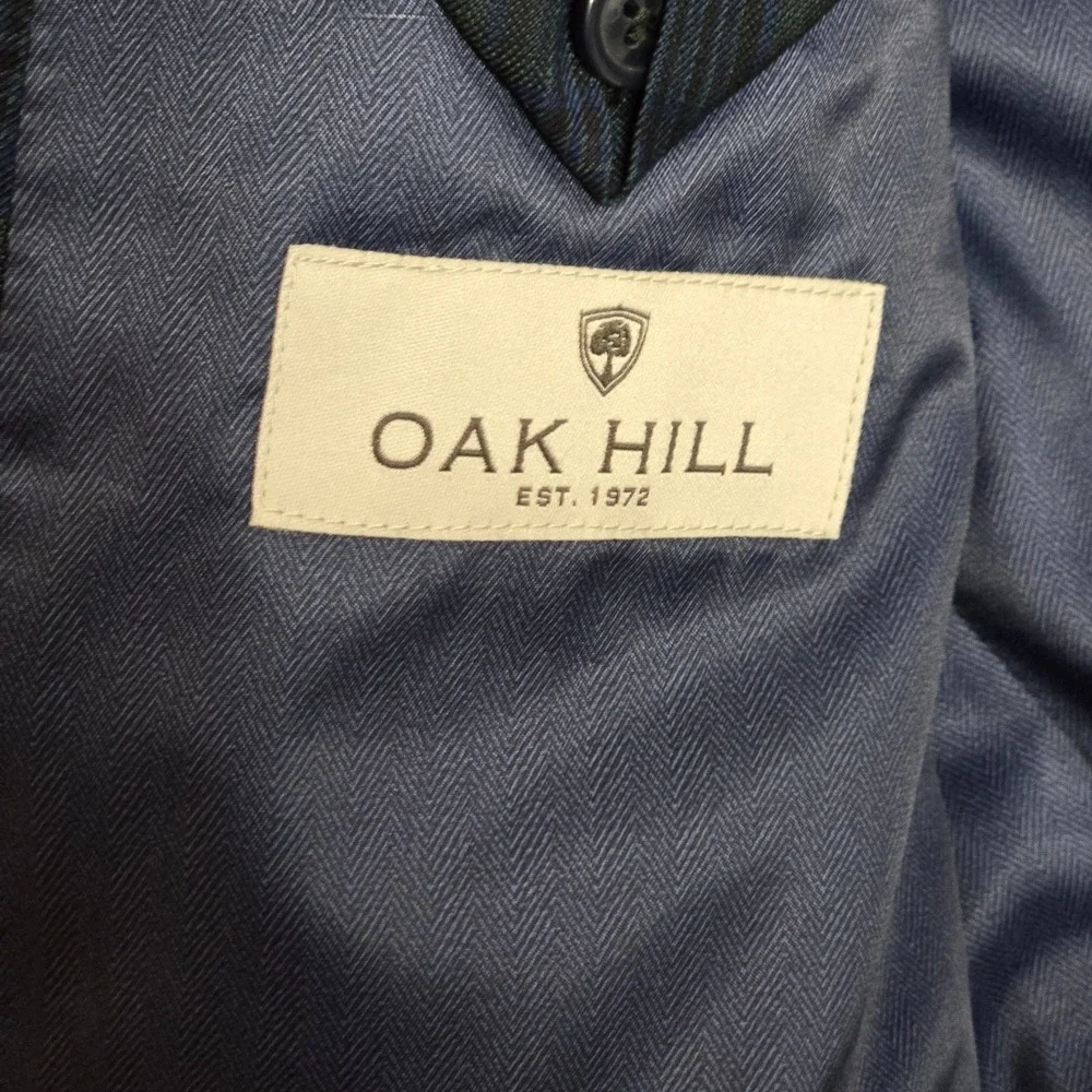 Oak Hill Sport Coat Men's 3XL Green‎ Blue Plaid 2 Button Blazer Jacket
